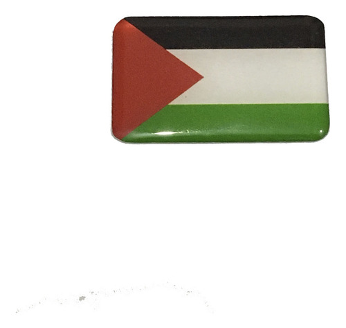 Adesivo Resinado Da Bandeira Da Palestina 5x3 Cm