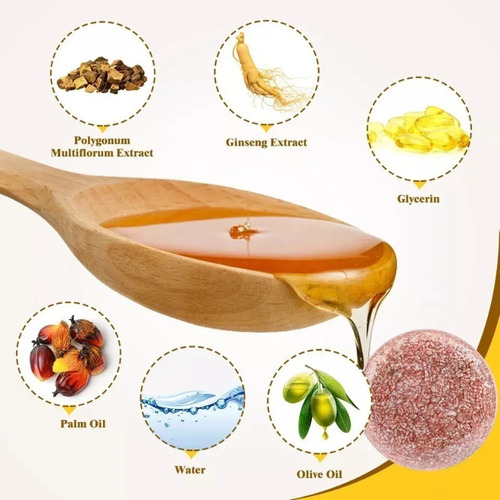 1* Barra De Shampoo Orgânica Para Escurecer Cabelos Brancos