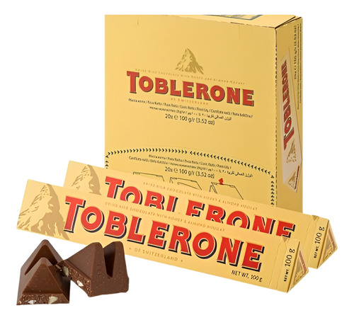 Chocolate Ao Leite Nougat De Mel Amêndoa Toblerone Kit 20un