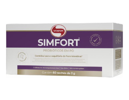 Kit 2x: Simfort Probiótico 5 Espécies 2g Vitafor 60 Sachês