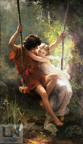 Lienzo Tela Canva Pierre Auguste Cot Primavera 1873 Columpio