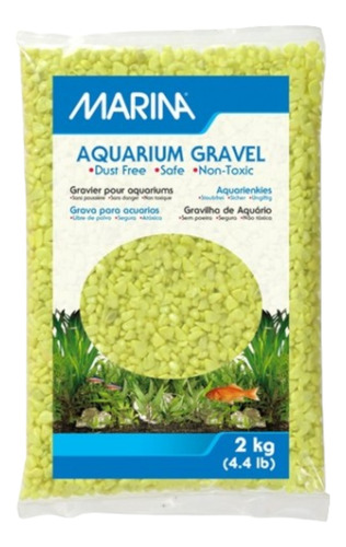 Marina Aquarium Grava Piedras Para Acuarios 2kg Verde Lima