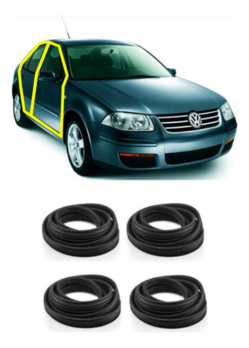 Kit 4 Borrachas De Porta Vw Bora 2008 2009 2010 2011 2012