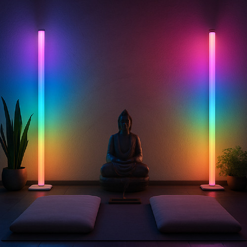 Luminária De Chão Rgb Led Torre Inteligente 5050 Via Usb
