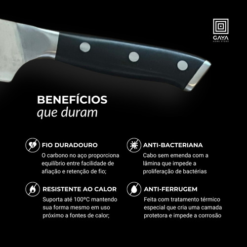 Faca Santoku 7 C/ Caixa | Aço Inox Alemão | Fulltang