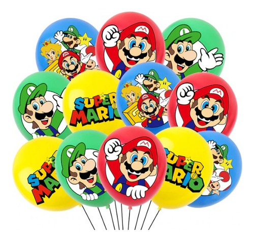 Set Globos Mario Bross 10 Unidades Surtidos