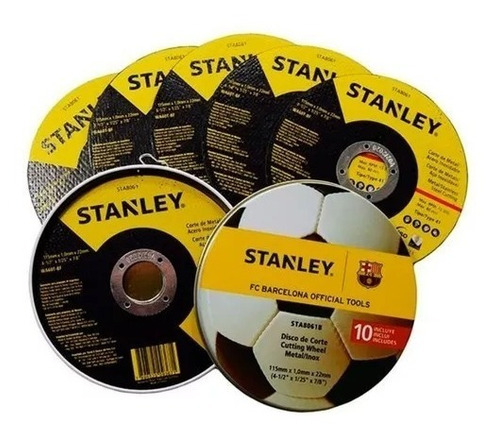 Set 10 Discos De Corte Amoladora 115mm Stanley Sta8063b