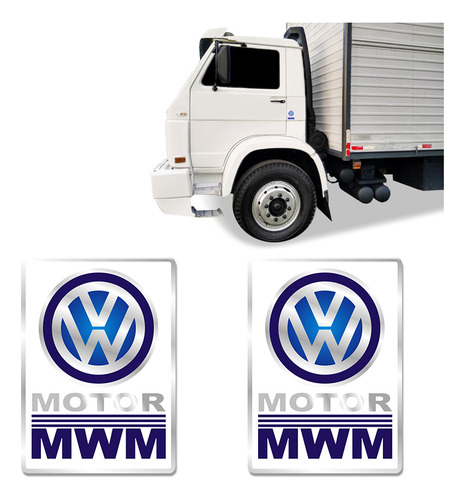 Adesivos Motor Mwm Caminhão Volkswagen Modelo Original - Par