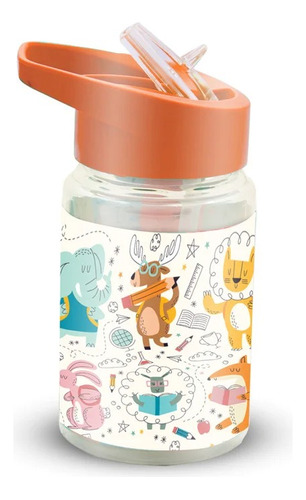 Botella Infantil Sorbete Pico Rebatible Dibujos Trendy