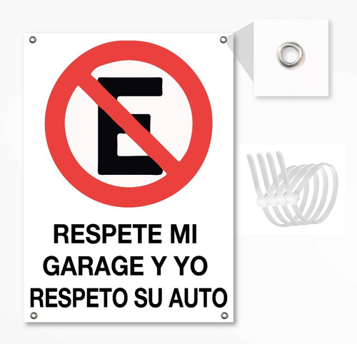 Imagen 1 de 1 de Señalamiento Letrero No Estacionarse Respete Mi Garage 26x35