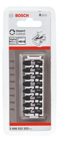 Set Juego 8 Puntas Ph Y Pz X 25mm Bosch Impact Pick & Click