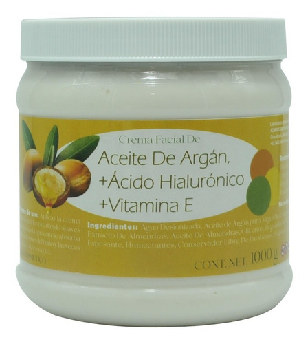 Crema Antiarrugas De Argán-hialurónico-vitamina E (1 Kilo)