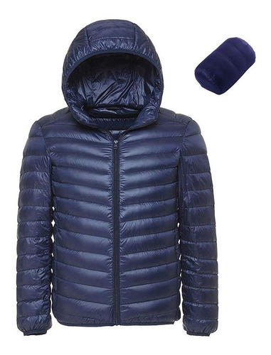 Campera Pluma Ganso Hombre Térmica Azul Calidad Superior 