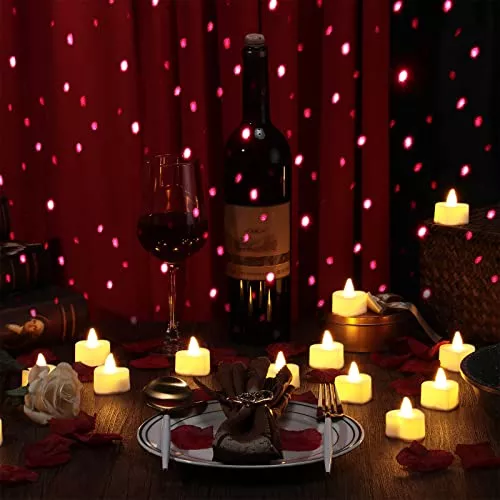 Mudder 12 Velas de Té LED Formas de Corazón Velas LED de Amor con