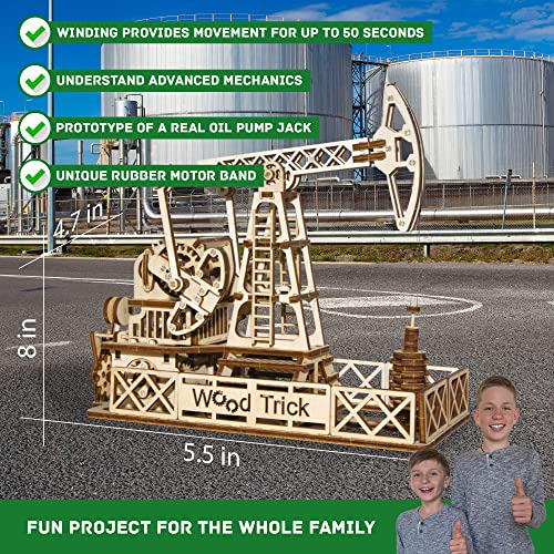 Wood Trick Oil Derrick Rig Toy - Bomba De Aceite Jack Modelo