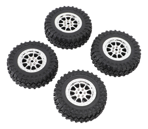 Neumáticos De Coche Rc Plateados, De Goma, Robustos, Con Con