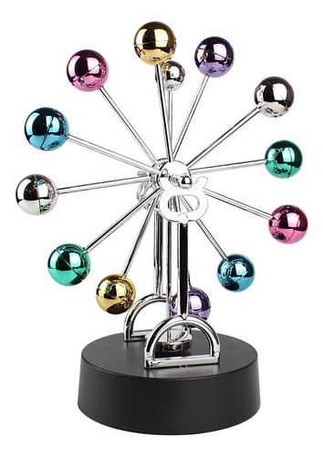 Rueda De Newton Bolitas Giratorias Decorativa Oficina Hogar Color Multicolor