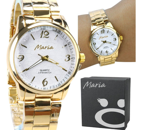 Relogio Feminino Banhado Ouro Qualidade Premium + Caixa