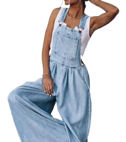 Jardineira jeans feminina mercado livre hot sale