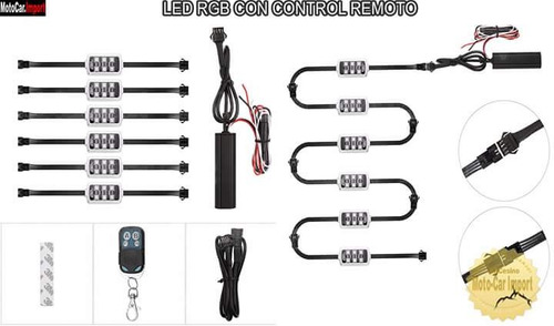 Imagen 2 de 2 de F Led Rgb A Control Remoto Yamaha R15 Honda Cb190 Cbr