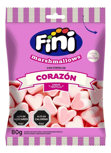 Fini Marshmallows Corazón Sin Gluten 80 G