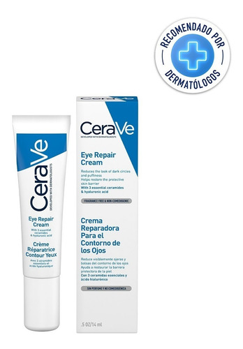 Imagen 3 de 12 de Crema Reparadora Para Contorno De Ojos CeraVe Día/Noche Para Todo Tipo De Piel De 14mL/14.2g