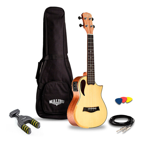 Kit Ukulele Elétrico Malibu  Concert 23 Spruce Tampo Sólido