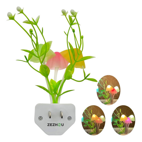Luz Nocturna Led Sensor Hongos Con Enchufe Para Adultos Y Ni