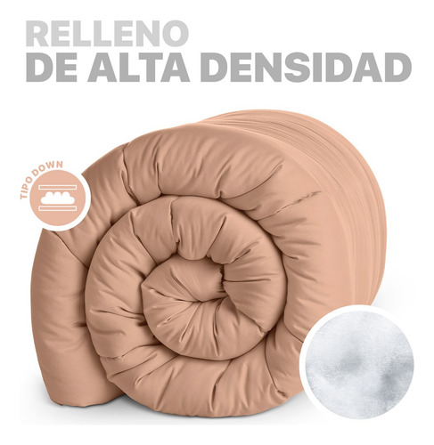 Edredón Esquimal Acolchado Relleno Tipo Down Matrimonial Terracota