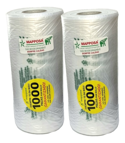 Bolsa Biodegradable 25 X 35 - 2 Rollos Mapposa