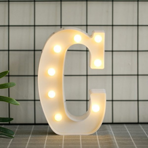 Letra C Luces Led Decorativas 3d Con Focos Que Se Iluminan