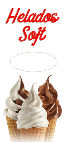 Pendón Publicitario Helados Soft 45x100 Cms 