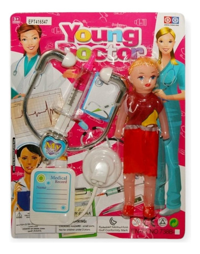 Juego Set De Doctora Con Estetoscopio Y Accesorios Blister