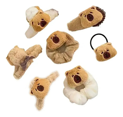 Para Capybara Peluche Juguetes Con 6 Accesorios Capibara D