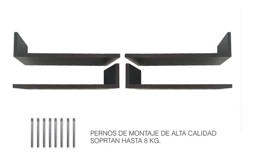 Set De 4 Repisas Flotantes Estilo Librero 45 X 15 Cm Color Roble Dakar