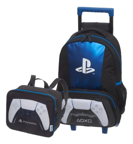 Mochila/carro + Mochila Lunchera  Duo Playstation Dualsense 