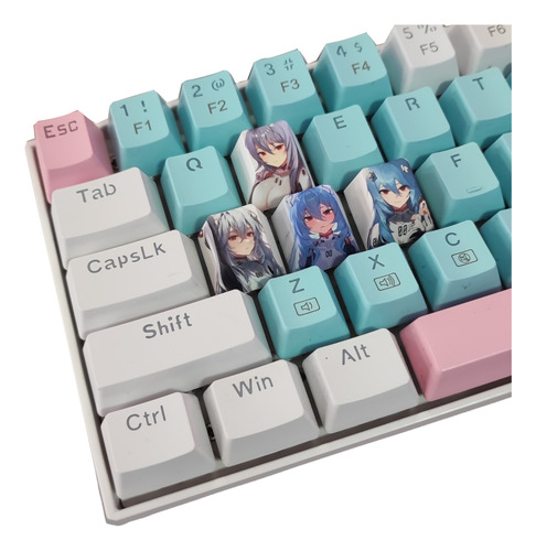 Set De 4 Keycaps Evangelion - Rei Ayanami