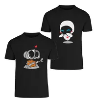 Comprar Duo 2 Playeras Wall-e Y Eva Pareja Amigos Novios Manga Corta