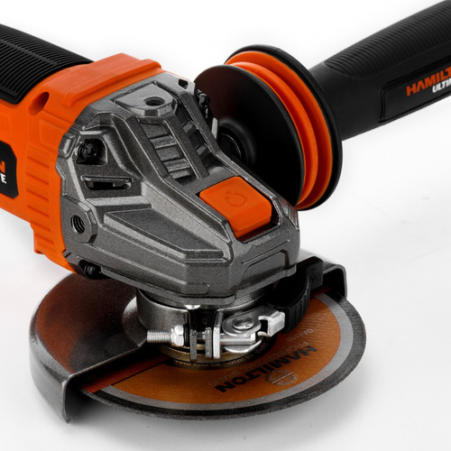 Miniamoladora angular inalámbrica Hamilton ULT115 de 50 Hz color naranja y negro 20 W 220 V - 240 V + accesorio