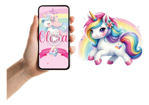 Video Invitación Animada Unicornios Con Foto Unicornio