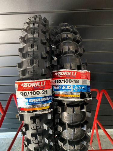 Par Pneu Borilli 90/100-21 Enduro Soft + 110/100-18 Exc Soft