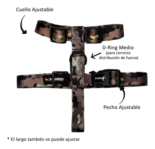 Arnés Tipo H Petlounge Para Mascotas Perros Talla Xs / S
