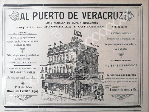 Cartel Tienda Al Puerto De Veracruz Y Su Edificio 1895 281