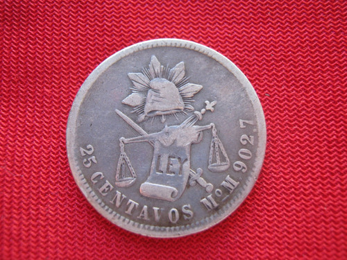 México 25 Centavos 1887 Plata 