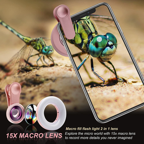 Lente Macro Para iPhone E Android Fotografia Vlog Com Luz