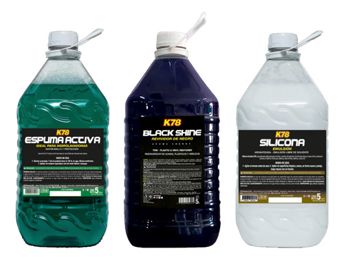 Kit X3 Espuma Activa Silicona Emulsion Revividor K78 5lts