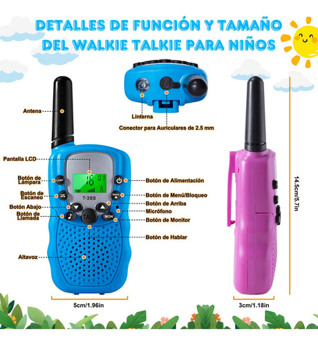 2pzs Walkie Talkies Para Niños Walkie Talkie De Juguete Con
