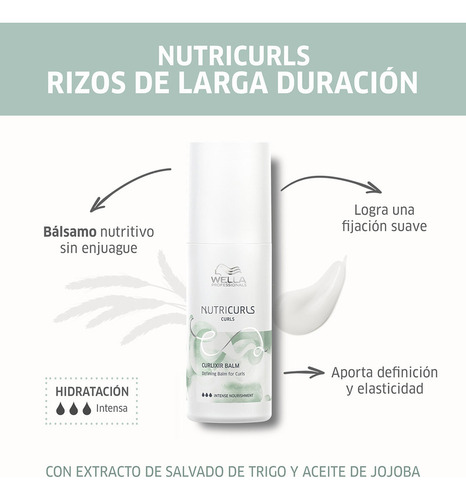 Crema Para Peinar Rizos Wella Nutricurls Curlixir 150 Ml