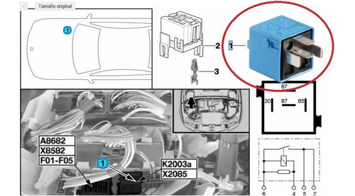 Rele Relay Azul Original Bmw