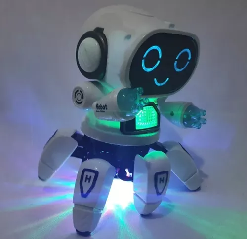 Brinquedo Robô Musical 360 Graus Com Som E Luz Ótimo Presente Brinquedo  Boneco Musical Com Luz Dance Robot Robô Que Dança DIA DAS CRIANÇAS